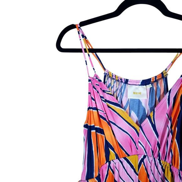 Maeve Anthropologie Finley Wide Jumpsuit 2 Bright Boho Chic Resort Beach Wear - Picture 3 of 15